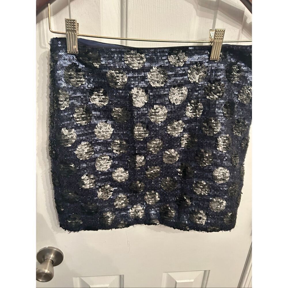 Broadway & Broome Womens skirt sequin size 0 blue sexy going out